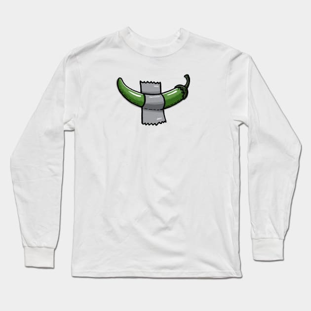 Chile pepper duck-taped Long Sleeve T-Shirt by Walmazan